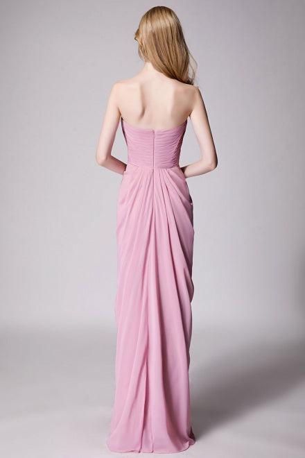Sweetheart Dusty Rose Empire Long Bridesmaid Dress