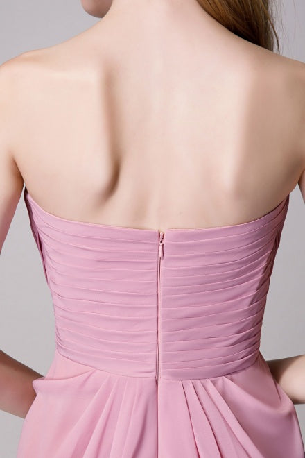 Sweetheart Dusty Rose Empire Long Bridesmaid Dress