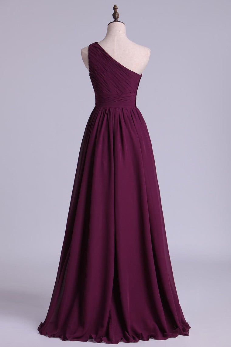 Grape One Shoulder A-Line Bridesmaid Dress