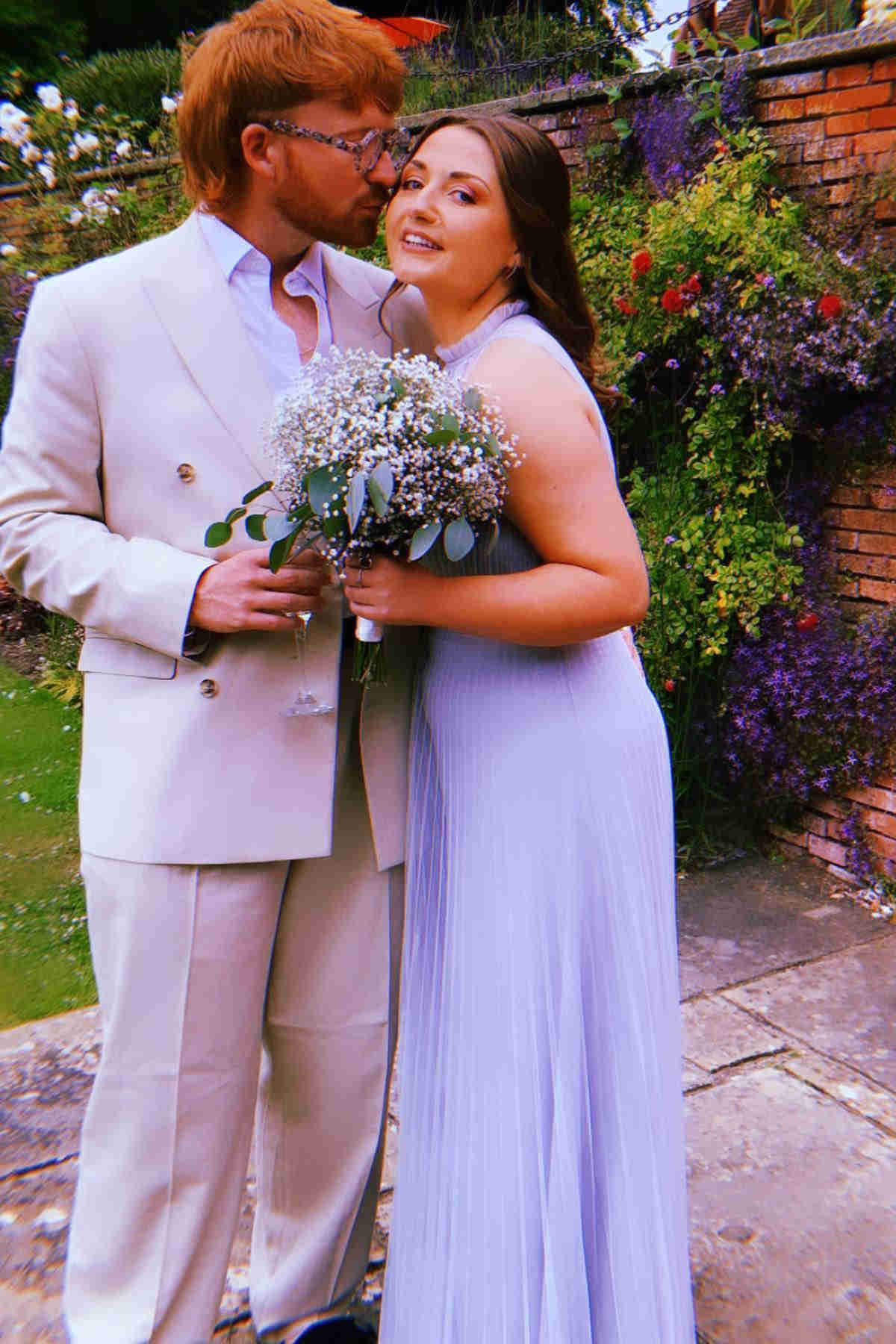 Crew Neck Light Dusty Purple Tulle Long Bridesmaid Dress