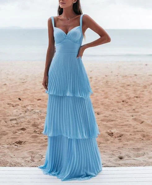 Aimishang Elegant Dresses Evening Wear A-Line Pleated Blue Prom Dress Formal Party Dress Prom Dresses Shops
