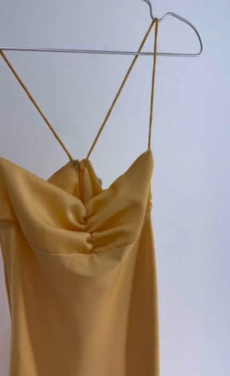 Aimishang Elegant Dresses Gowns Evening Dresses Spaghetti Straps Long Prom Dress Satin Formal Party Dress