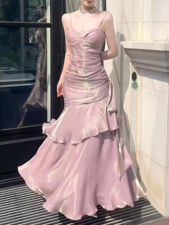 Aimishang Charming Wine Red Spaghetti Straps Long Prom Dress Elegant Party Dress Birthday Outfits Evening Dress Wholesale