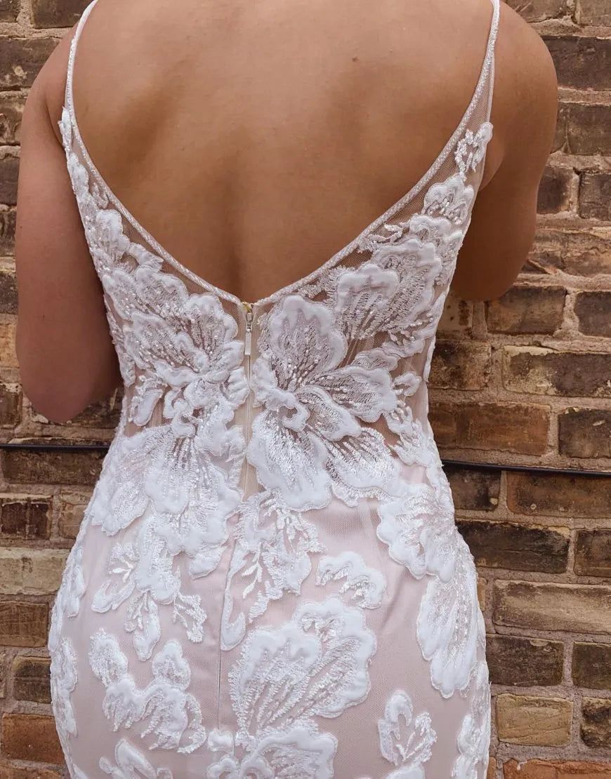 Aimishang Wedding Dress Mermaid Spaghetti Straps Chapel Train With Appliques