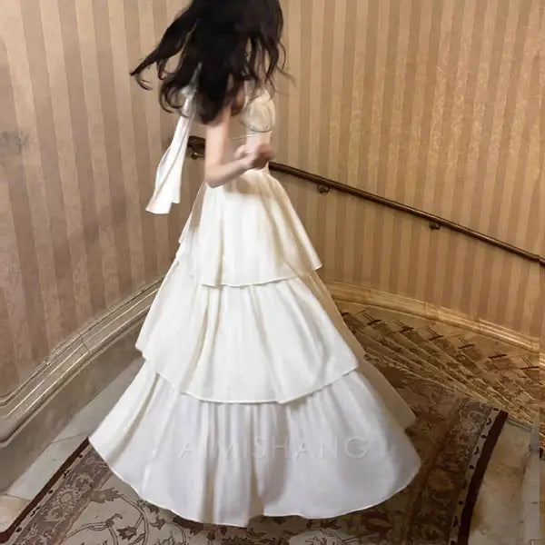 Aimishang Elegant Halter Layered Maxi Dress Long Prom Dress Charming Evening Party Dress Women's Dresses