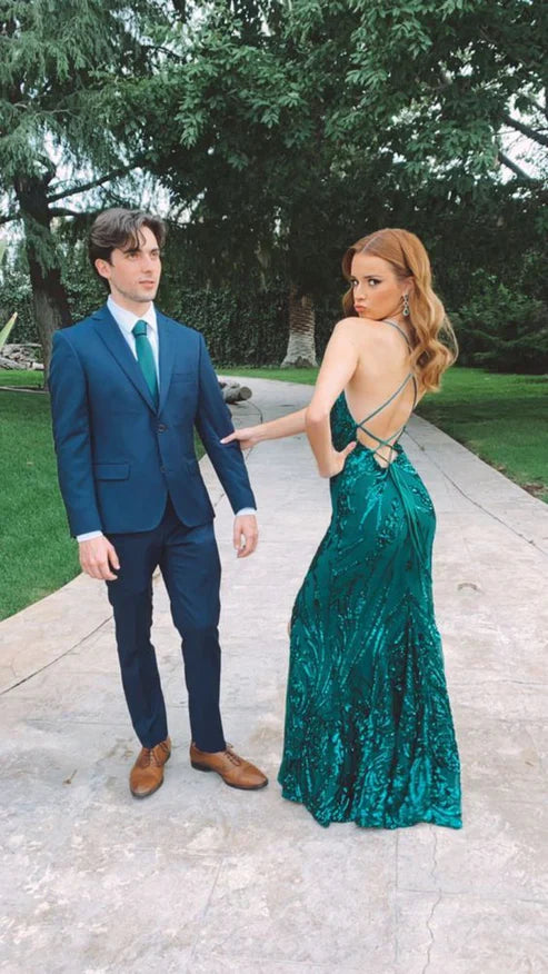 Wholesale Green Mermaid Slit Long Prom Dress Charming Evening Party Dress