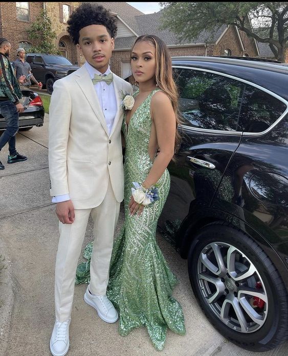 Aimishang Dress Wholesale Sequin Mermaid Prom Dresses Long Sparkly Evening Gown Deep V Neck Backless Formal Party Gowns