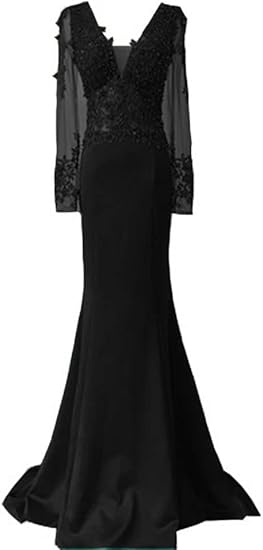 Green Long Sleeves Appliques Mermaid Formal Prom Dress Elegant Evening Dress Wholesale