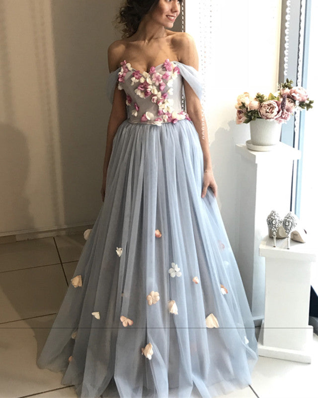 Lovely Floral Flowers Tulle Sweetheart Wedding Dresses 2019