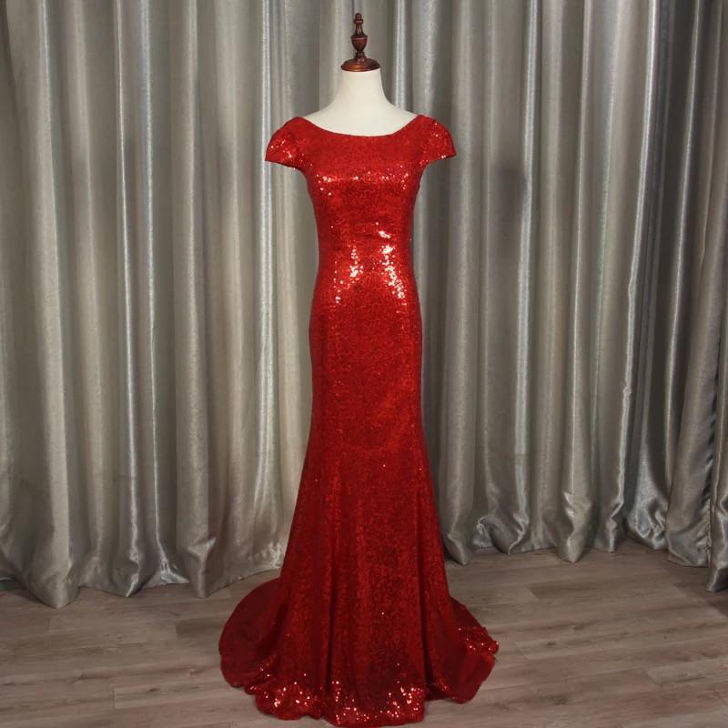Modern Style Glitter Sequins Bridesmaid Dresses Mermaid Formal Gowns