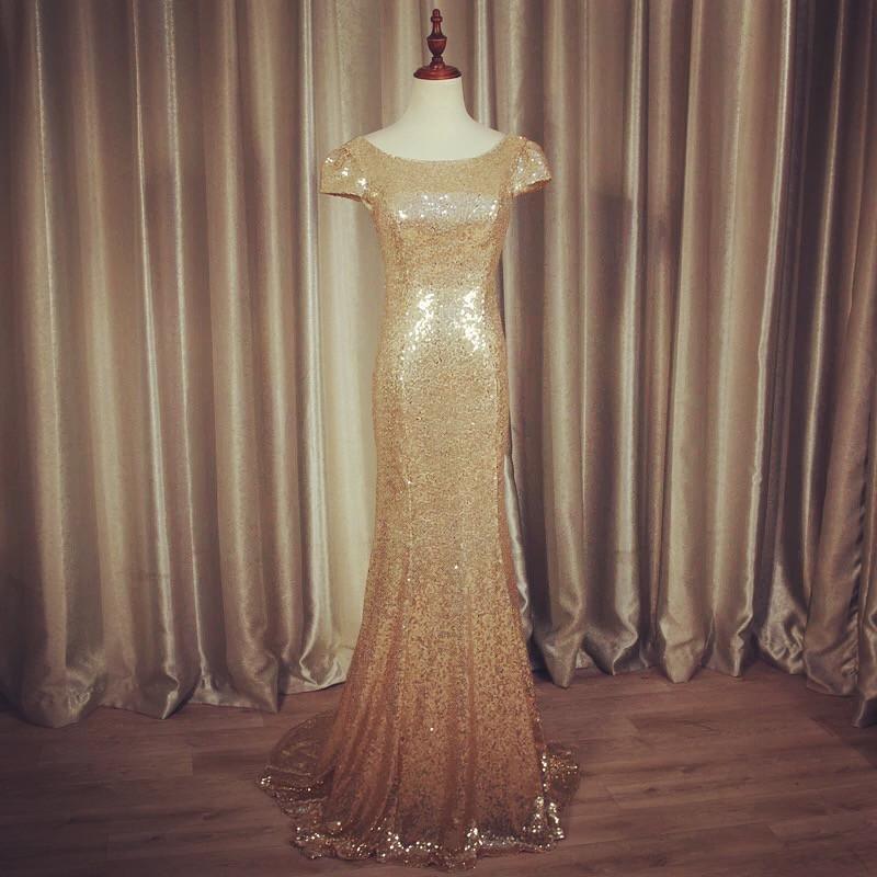 Modern Style Glitter Sequins Bridesmaid Dresses Mermaid Formal Gowns