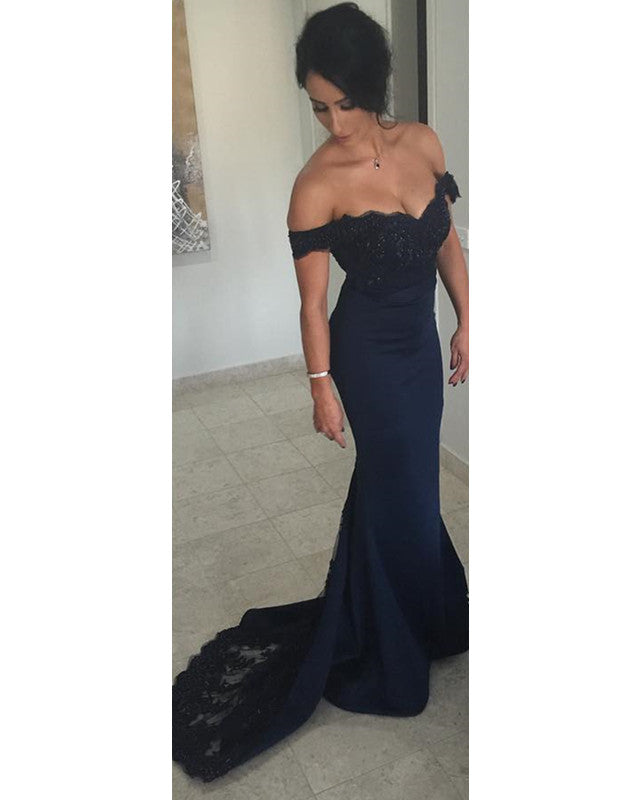 Lovely Lace Beaded V-neck Court Train Mermaid Bridesmaid Dresses