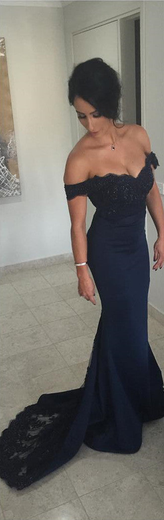 Lovely Lace Beaded V-neck Court Train Mermaid Bridesmaid Dresses