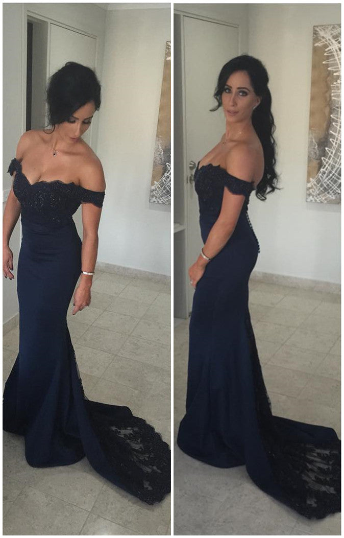 Lovely Lace Beaded V-neck Court Train Mermaid Bridesmaid Dresses