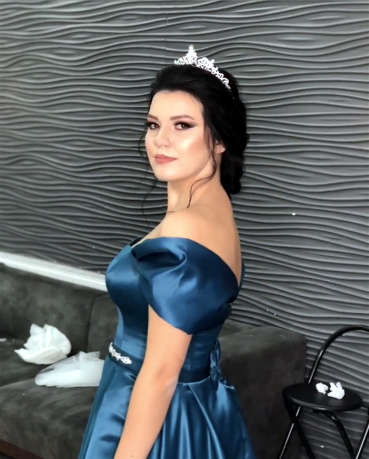 Sweetheart Off Shoulder Long Satin Prom Evening Dresses