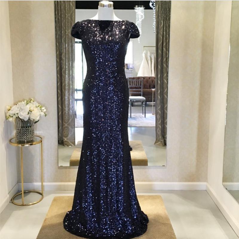 Long Burgundy Sequins Dropped Back Mermaid Bridesmaid Dresses