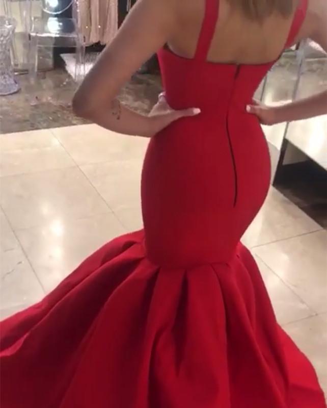 Spaghetti Straps Sweetheart Corset Mermaid Prom Evening Dresses