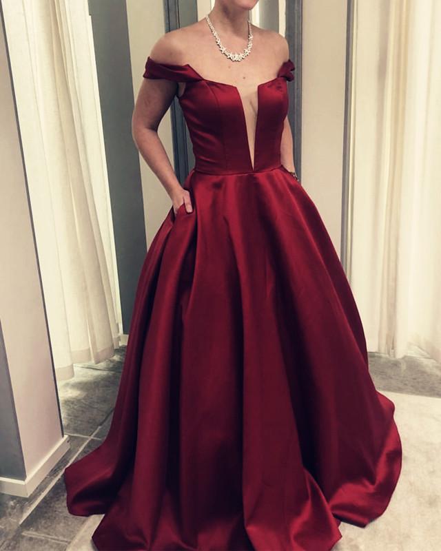 Off Shoulder Floor Length Ballgowns Prom Dresses
