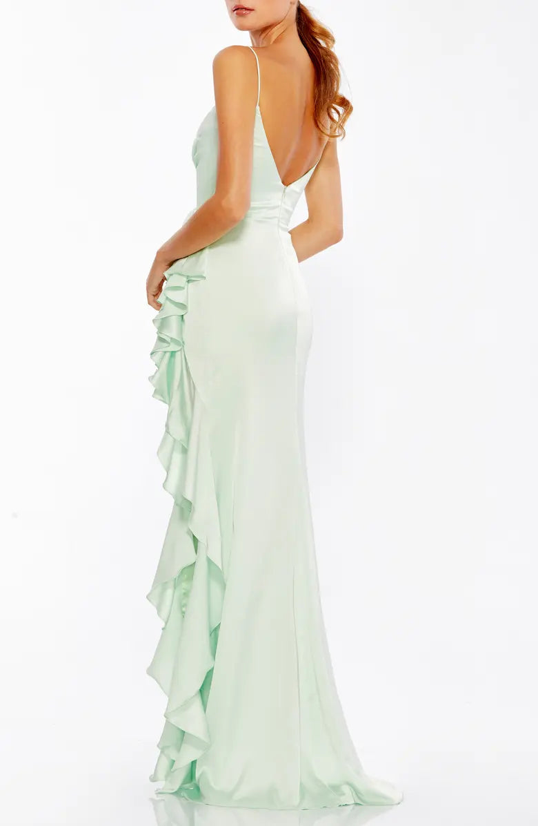 Noble and minimalist tight fitting corset without shoulder straps, off shoulder satin backless evening dress