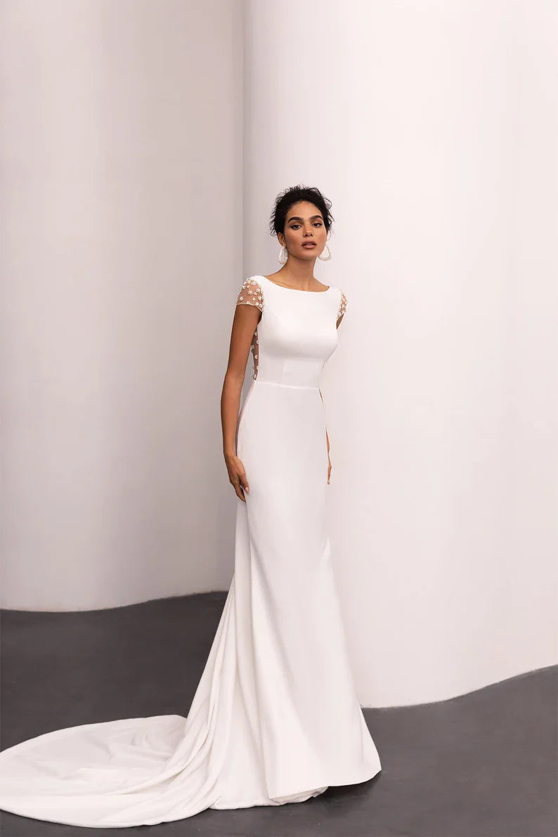 Aimishang Dress Wholesale Elegant Mermaid Satin Long Wedding Dress Charming Bridal Gown