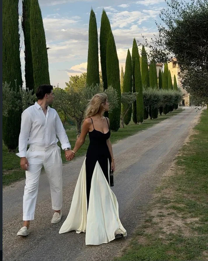 Aimishang Elegant Sleeveless Spaghetti Strap Maxi Dress Formal Dress Charming Evening Party Dress