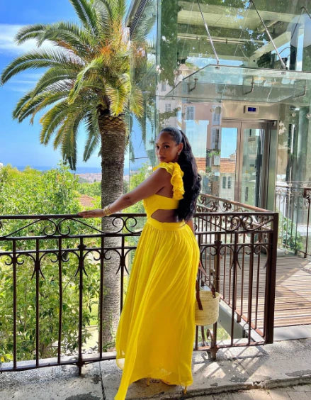 Aimishang Charming A Line Yellow Evening Dresses Formal Party Dress Prom Gown