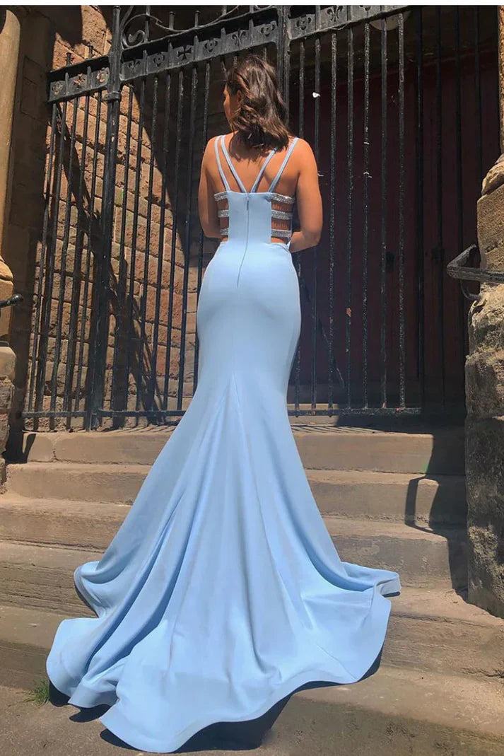 Blue Mermaid Long Prom Dress Evening Dress Elegant Party Dress Formal Dress Wholesale