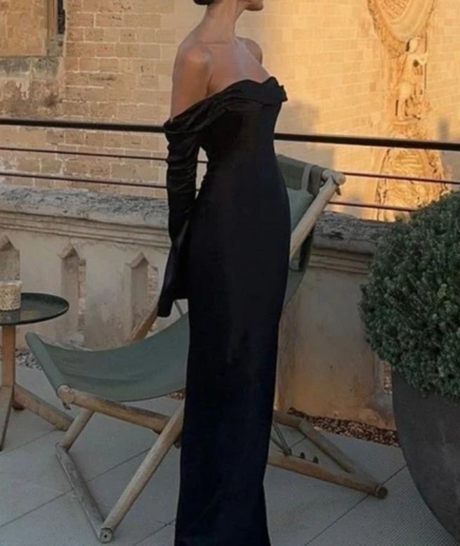 Wholesale Mermaid Off The Shoulder Black Prom Dress Elegant Party Evening Gown