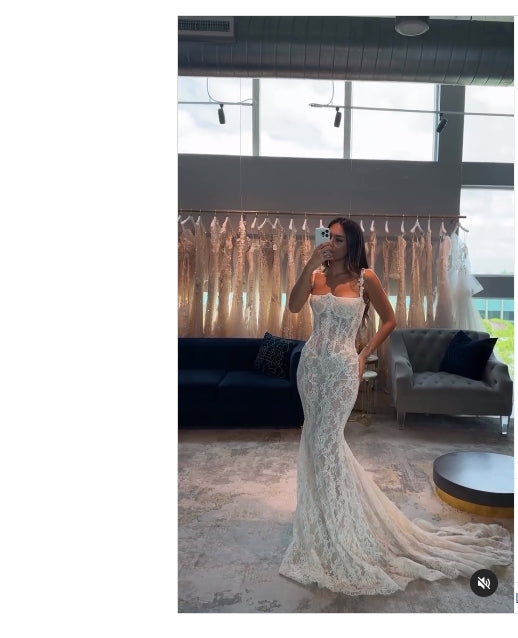 White Strapless Appliques Lace Mermaid Elegant Wedding Dress Floor Length Charming Wholesale