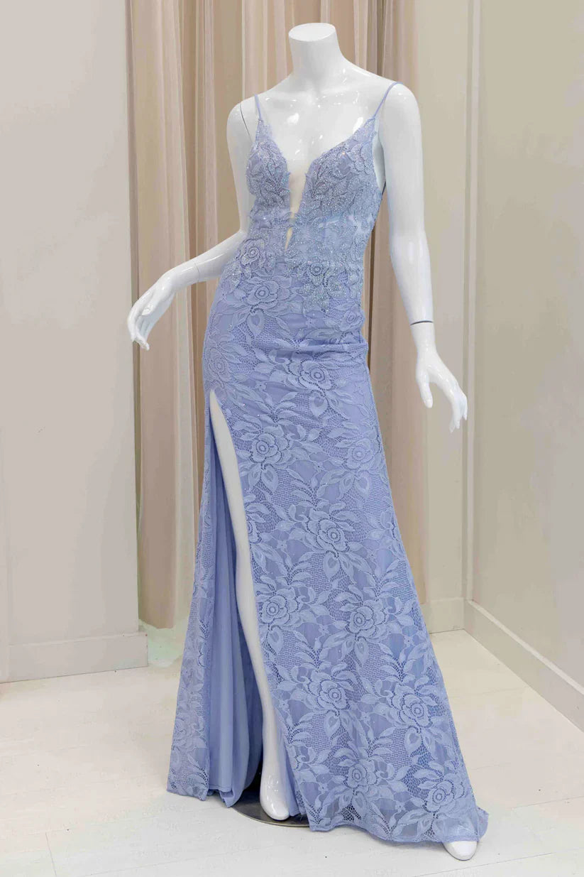Aimishang Dress Wholesale Lavender Lace Sexy Long Prom Dress Charming Evening Party Dress With Slit