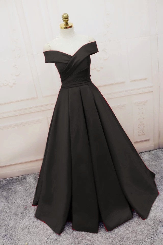 Long Satin Off The Shoulder Formal Dresses