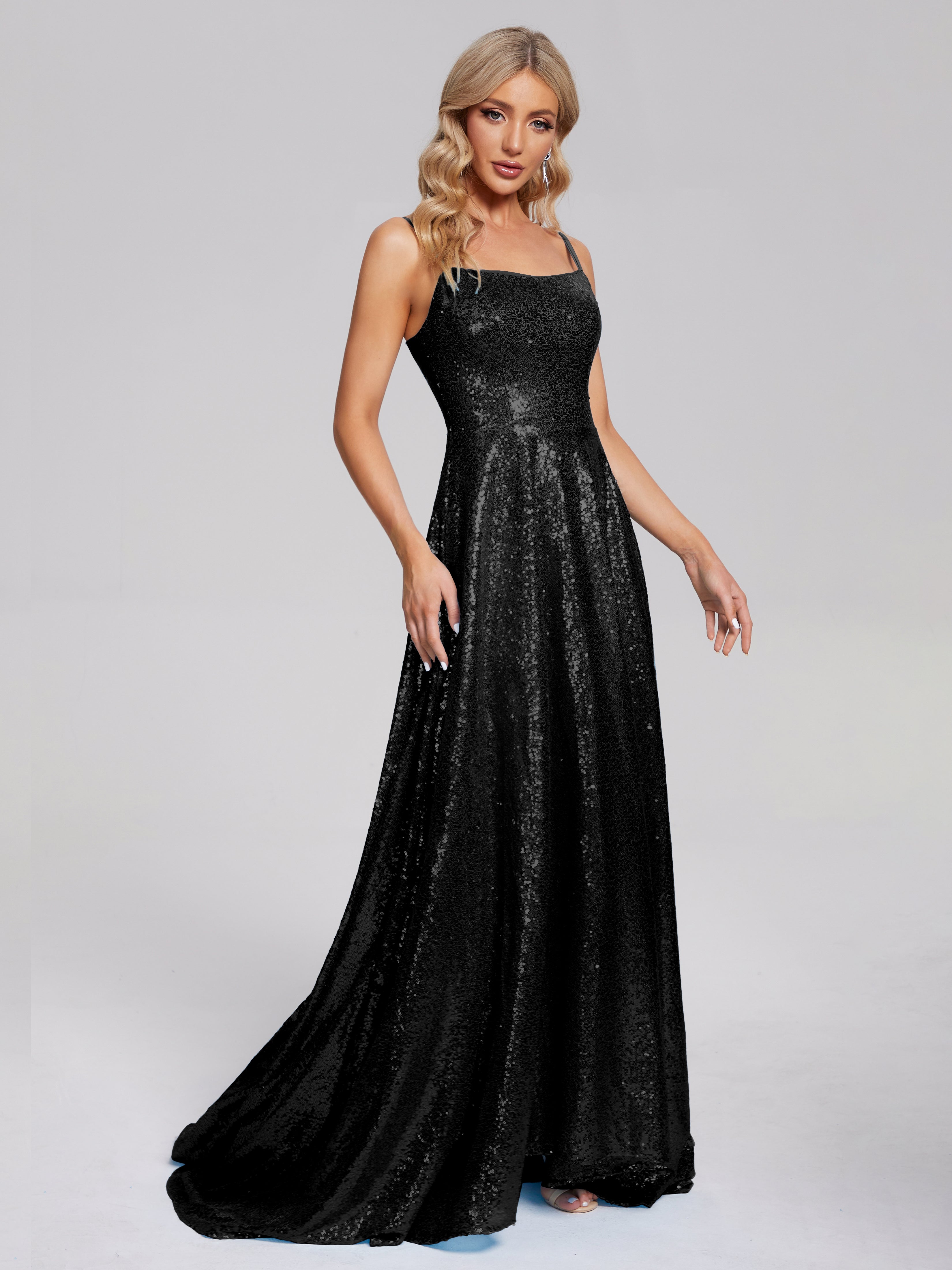 Sweep Train Sequins Prom Dresses