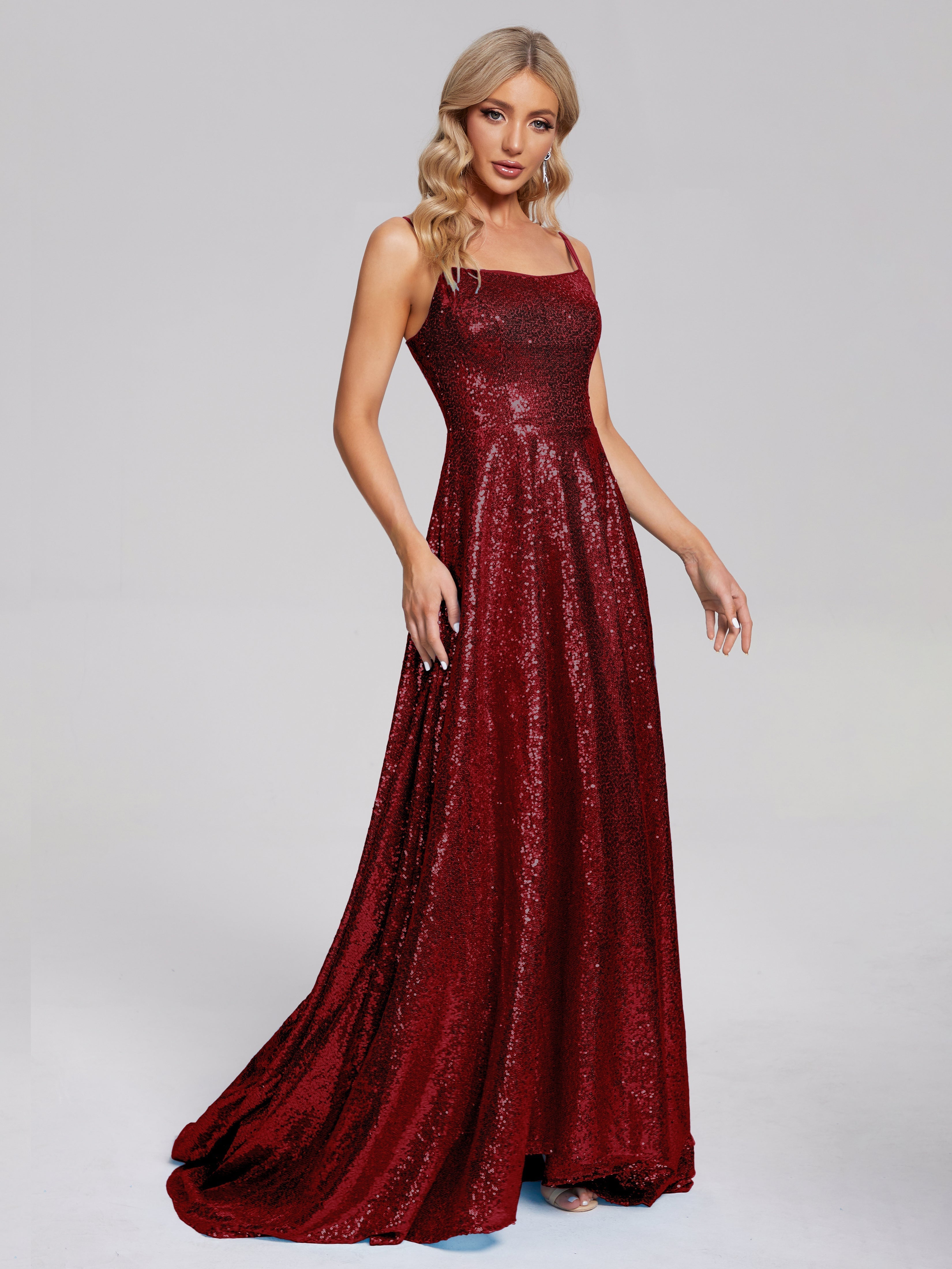 Sweep Train Sequins Prom Dresses