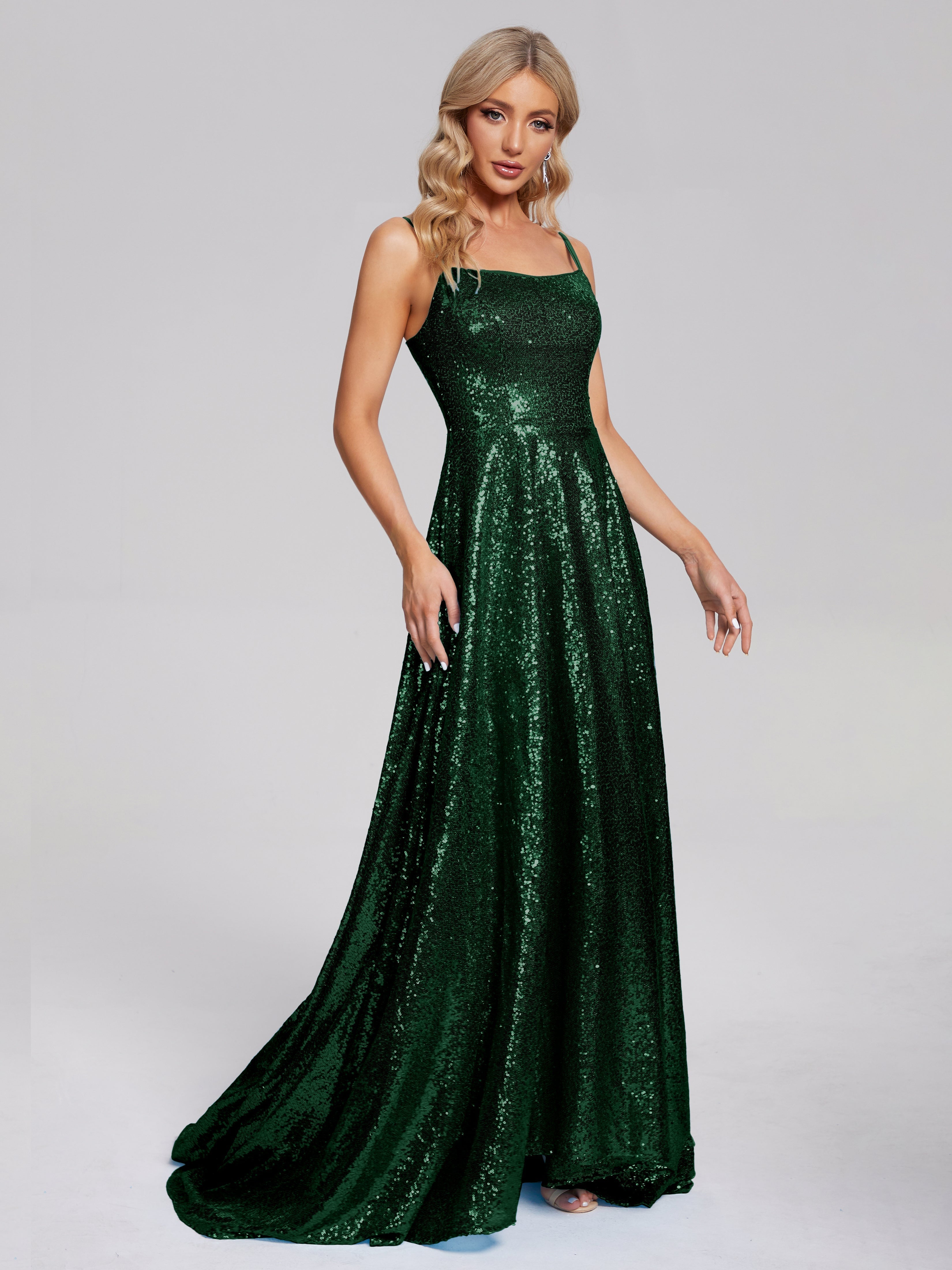 Sweep Train Sequins Prom Dresses