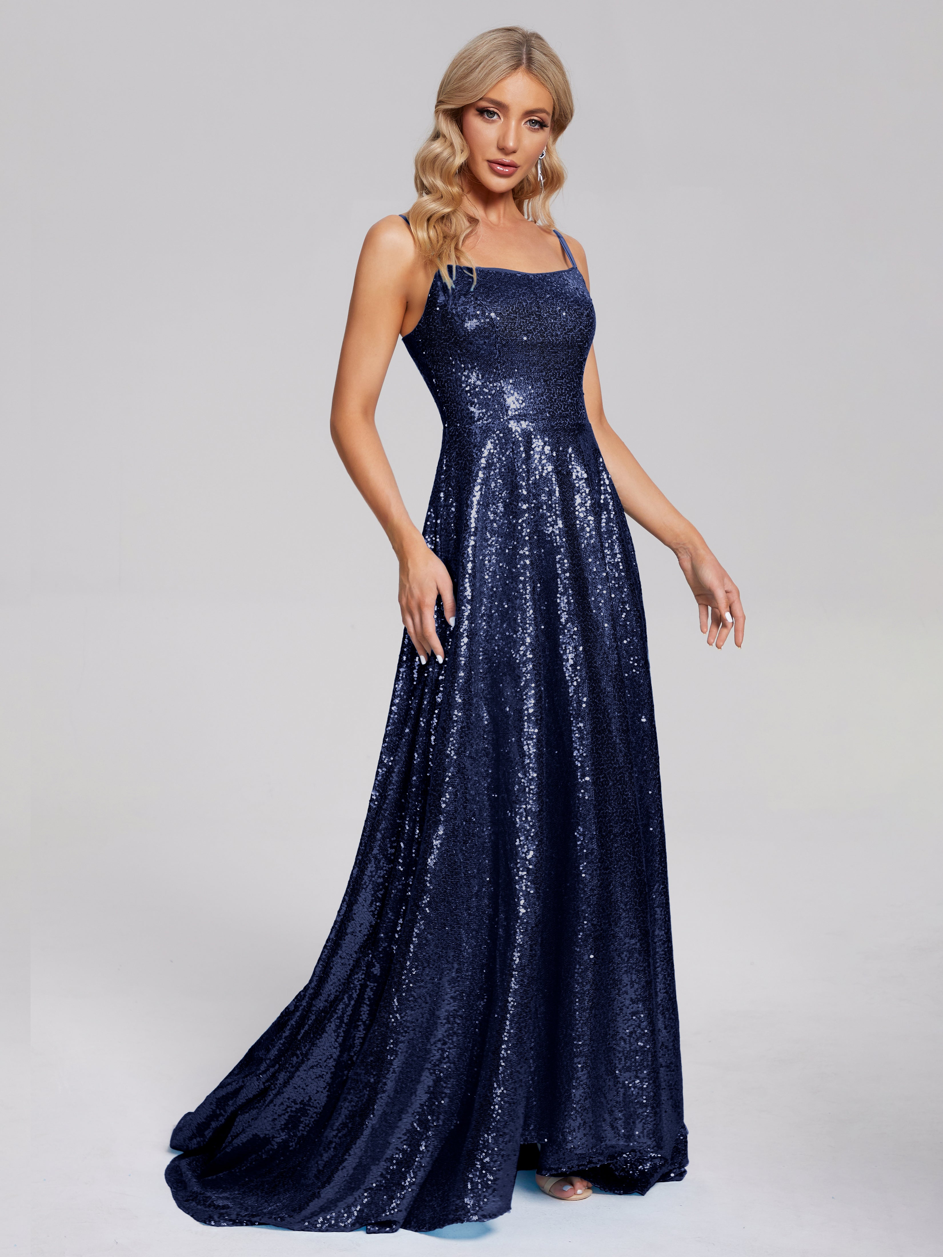 Sweep Train Sequins Prom Dresses