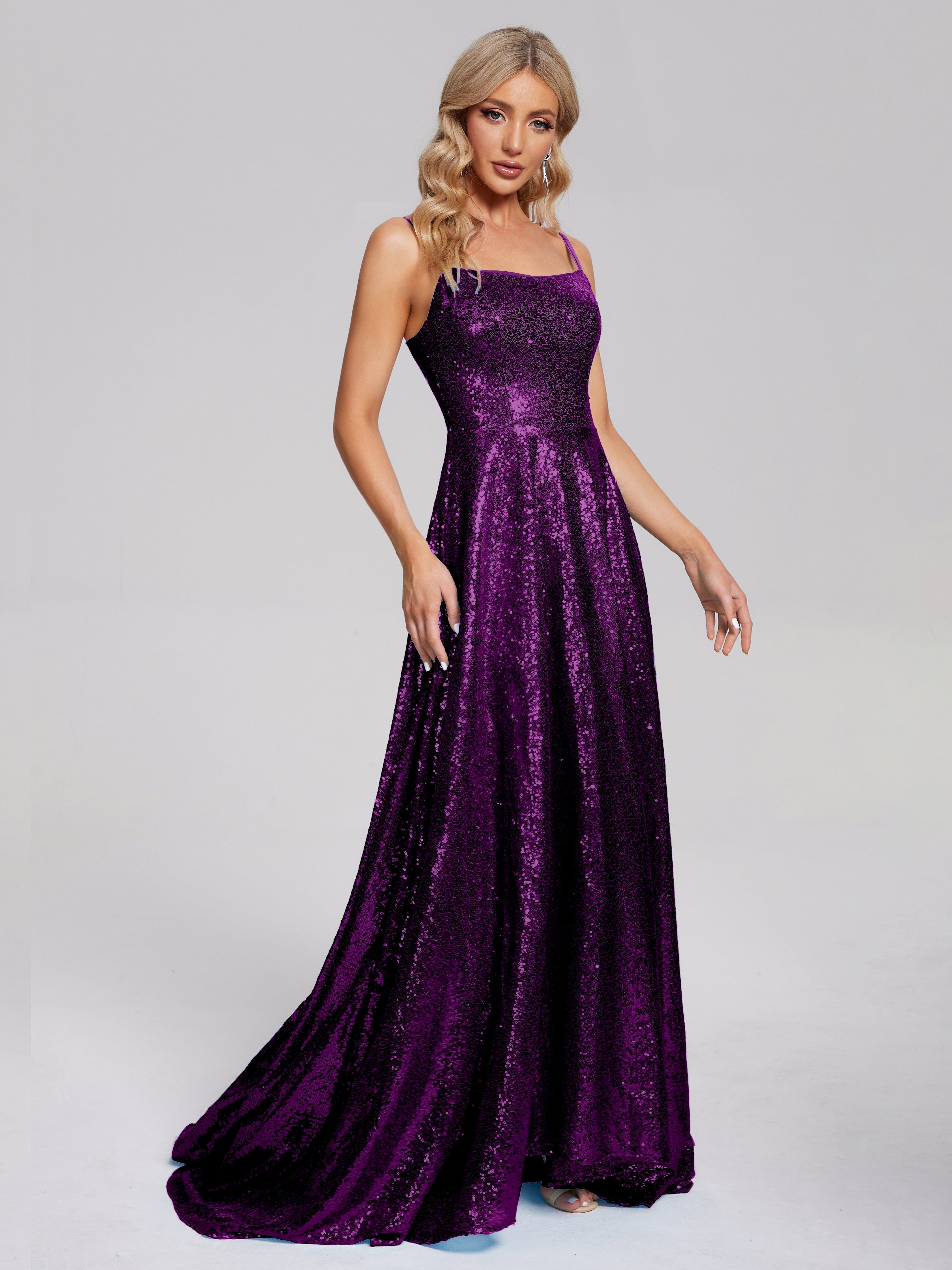 Sweep Train Sequins Prom Dresses