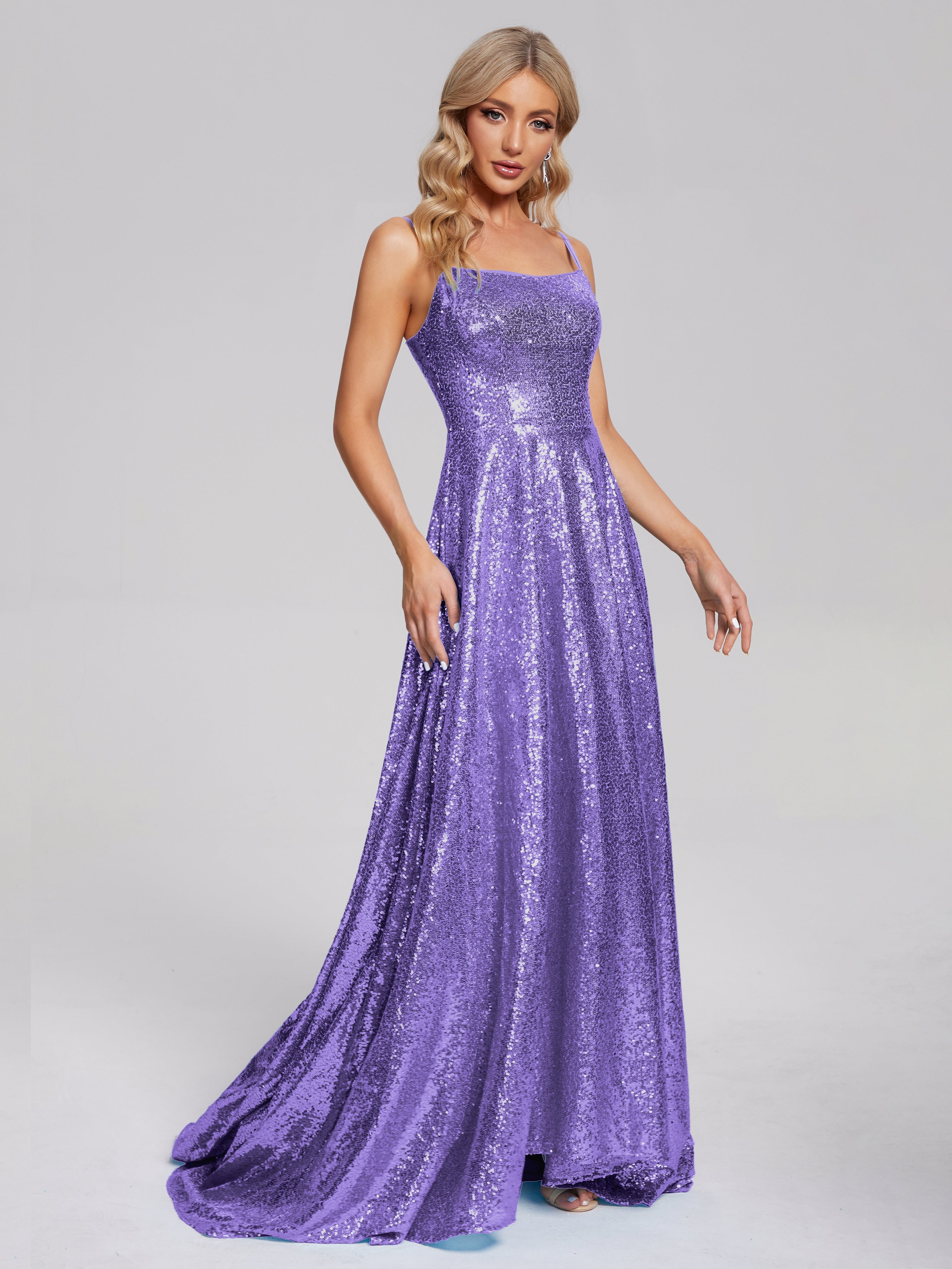 Sweep Train Sequins Prom Dresses