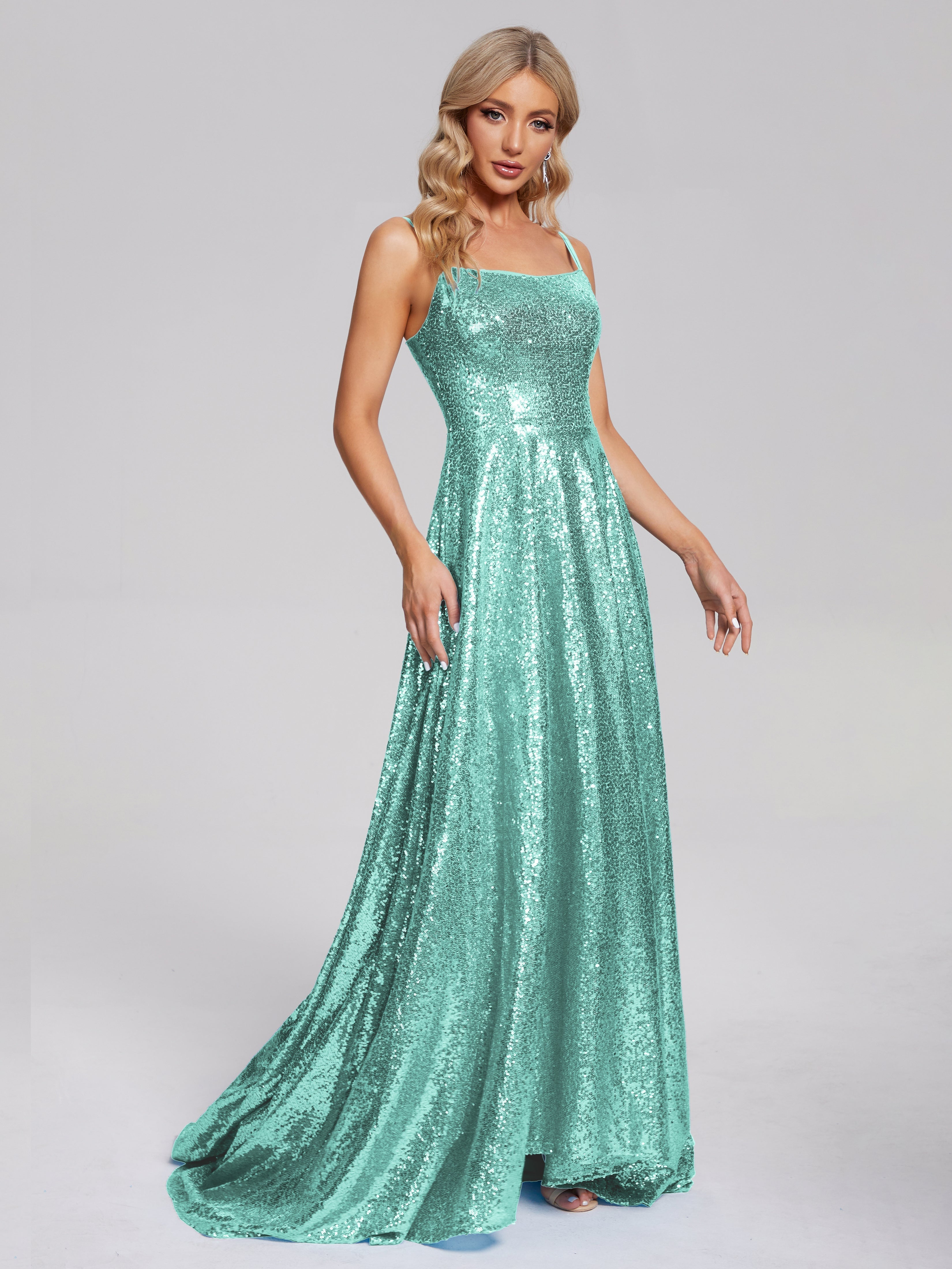 Sweep Train Sequins Prom Dresses