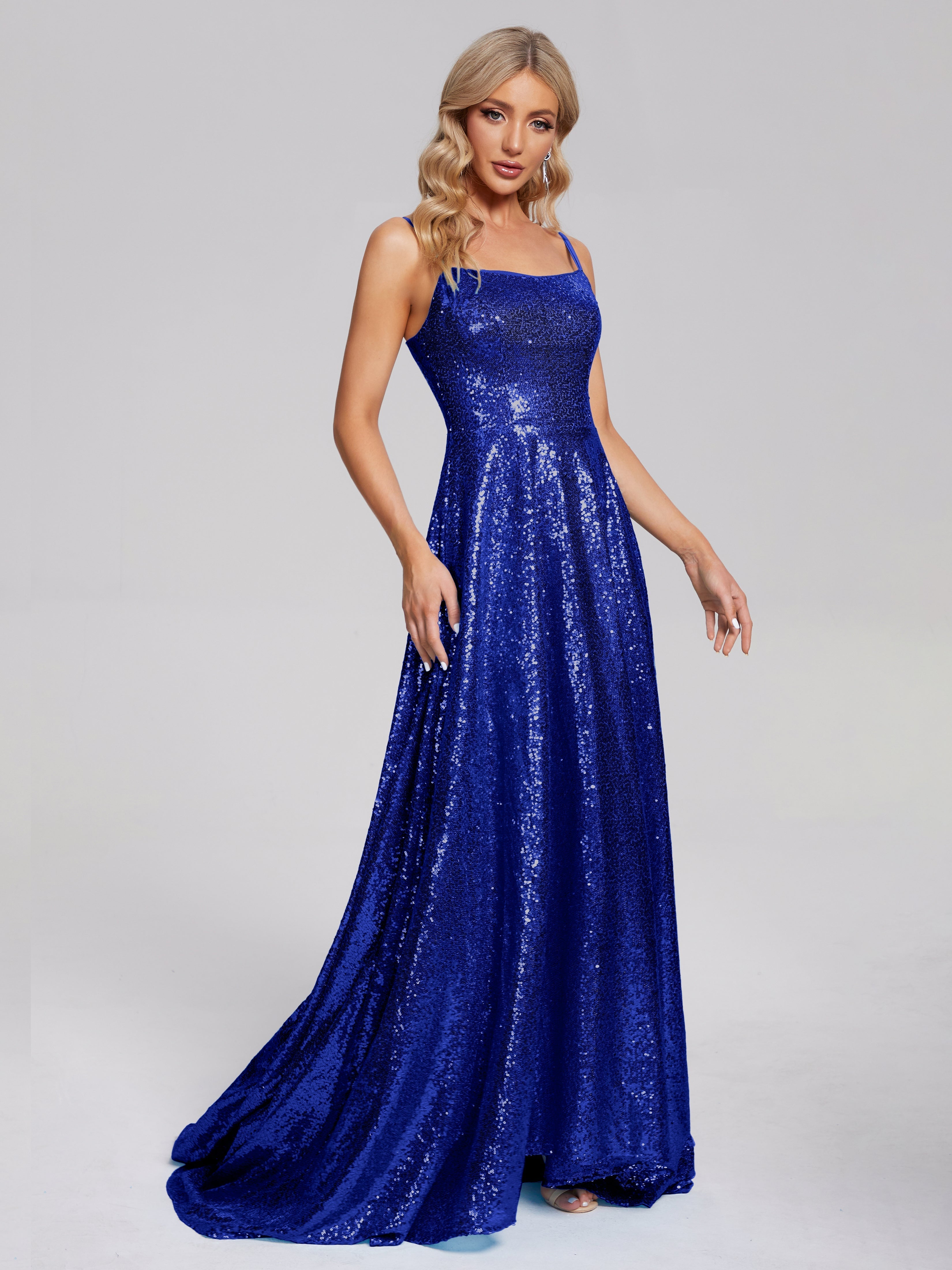 Sweep Train Sequins Prom Dresses
