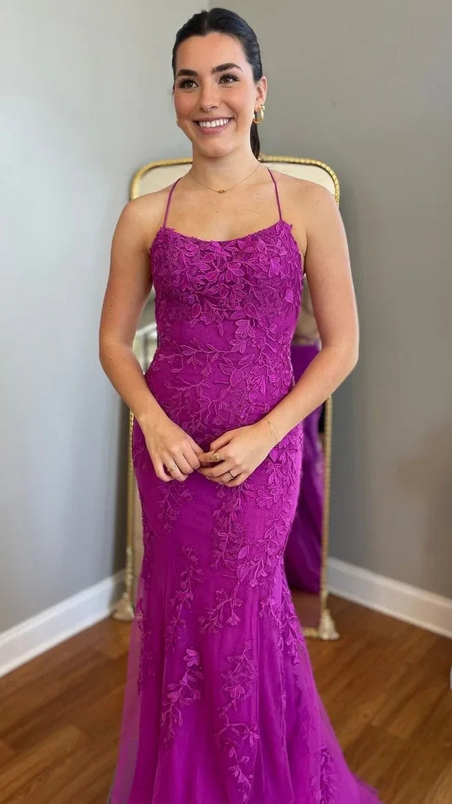 Mermaid Appliques Long Prom Dress Tulle Party Dress, Senior Prom Dresses,AST1607