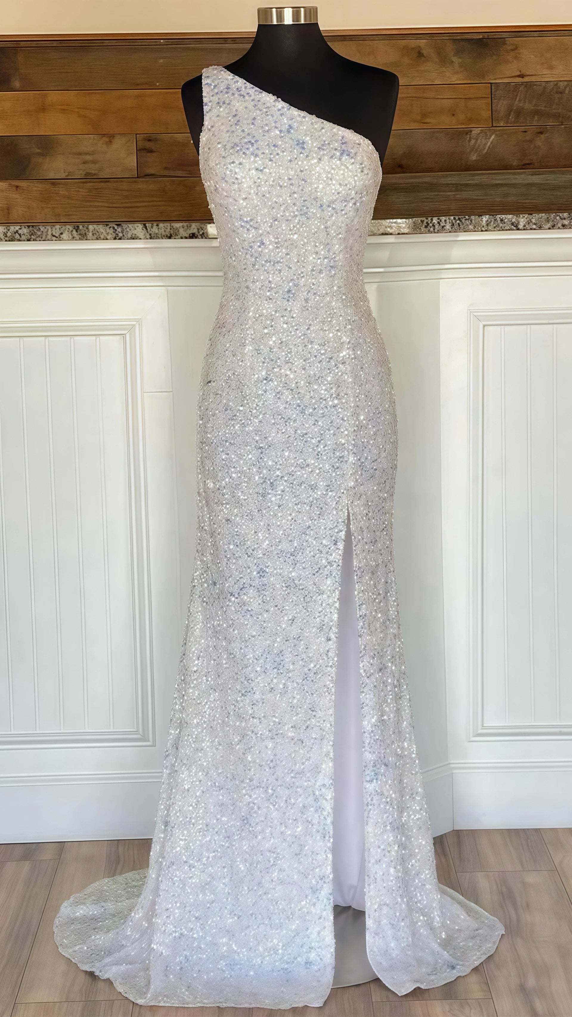 Burgundy Sequined Mermaid Long Prom Dresses, AST1587