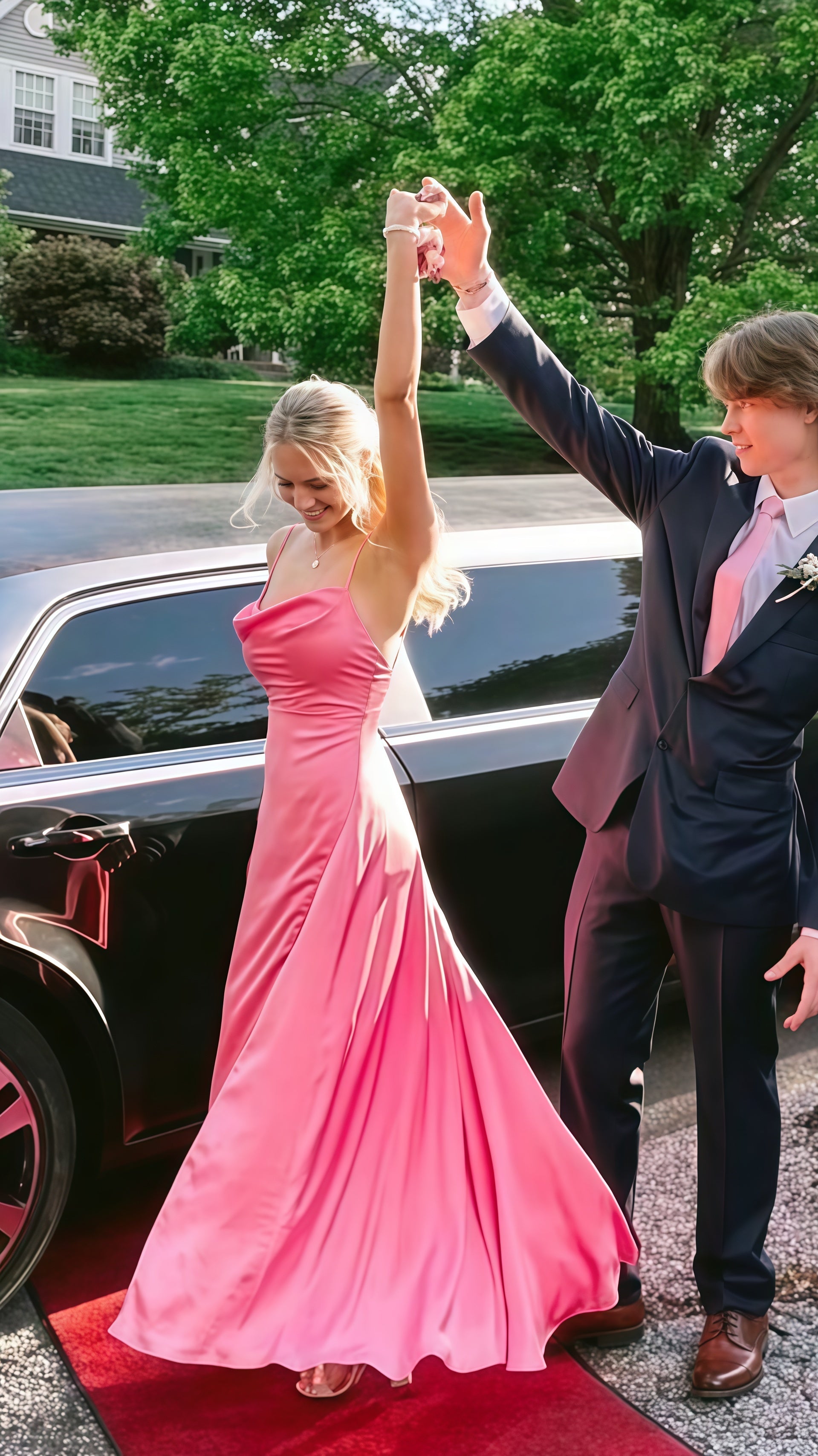 Pink Sheath Prom Dresses, Spaghetti Straps Long Birthday Dress,AST1667