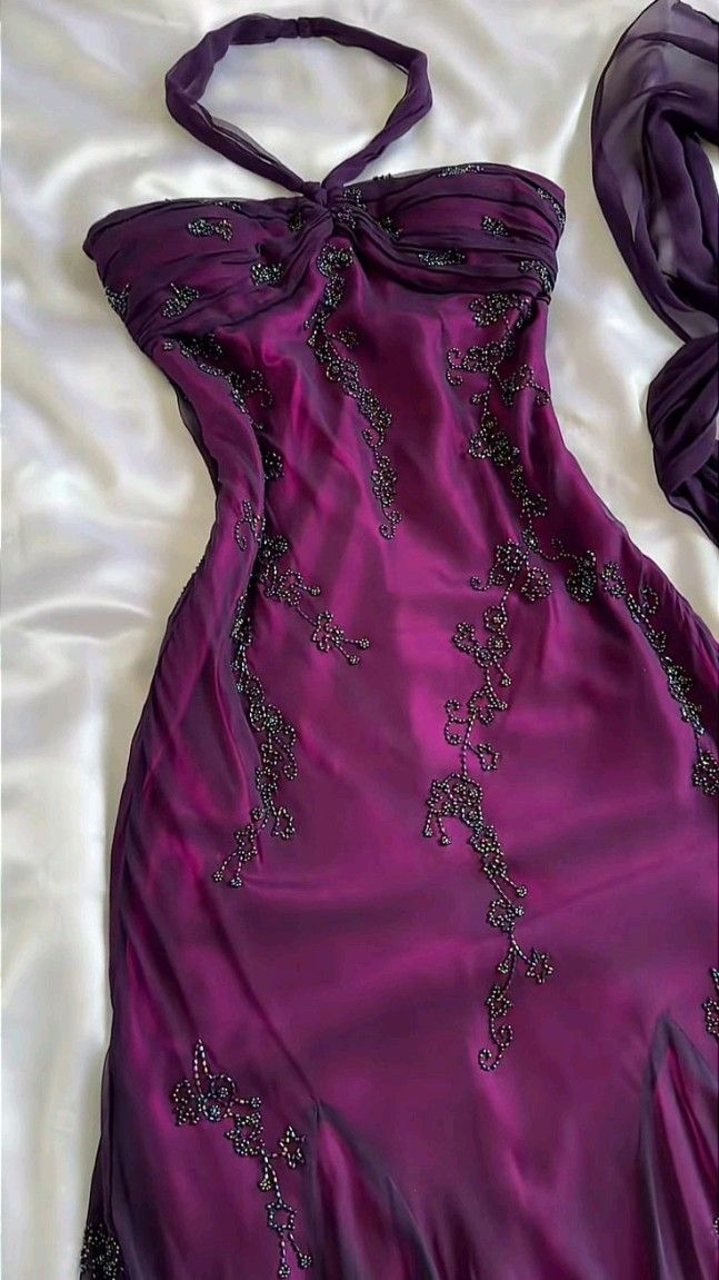 Exquisite Purple Beaded Long Prom Dress Luxury Evening Gown