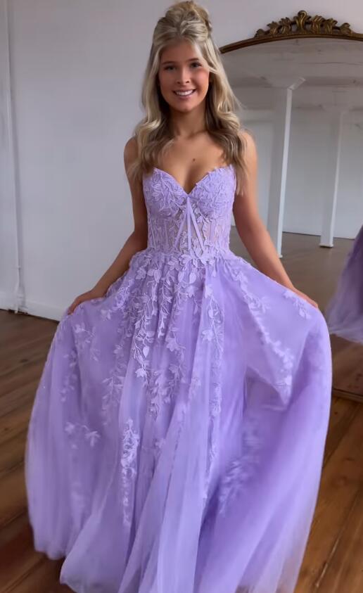 2024 Leaf Lace Prom Dresses Long, Formal Dress, Graduation School Party Gown