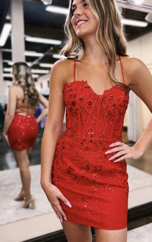 2023 Sweetheart Lace Homecoming Dress