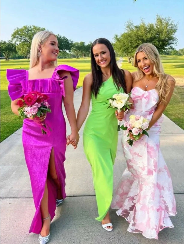 Aimishang Elegant Dresses Evening Wear Strapless Pink Mermaid Floral Printed Prom Dress Sweet Party Dress Prom Dresses Stores