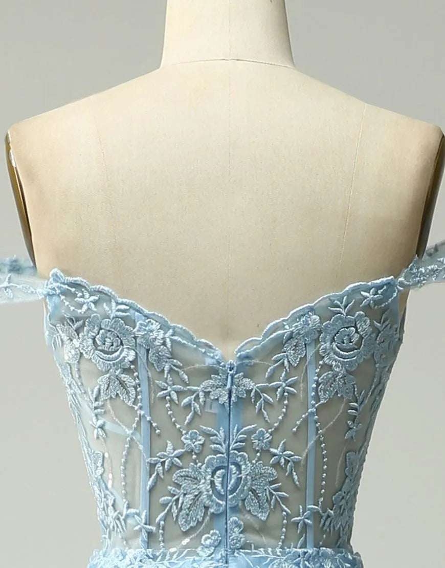 Wholesale Princess A-Line Off The Shoulder Tiered Prom Dress With Appliques prom dresses shops