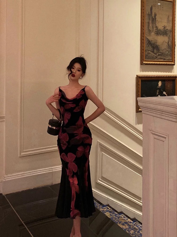 Gorgeous Mermaid Spaghetti Straps Pink Date Night Dress Long Prom Dresses Birthday Outfits SD1062