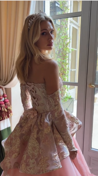 Pretty Ball Gown Strapless Pink Long Lace Prom Dresses Formal Evening Dress SD2393