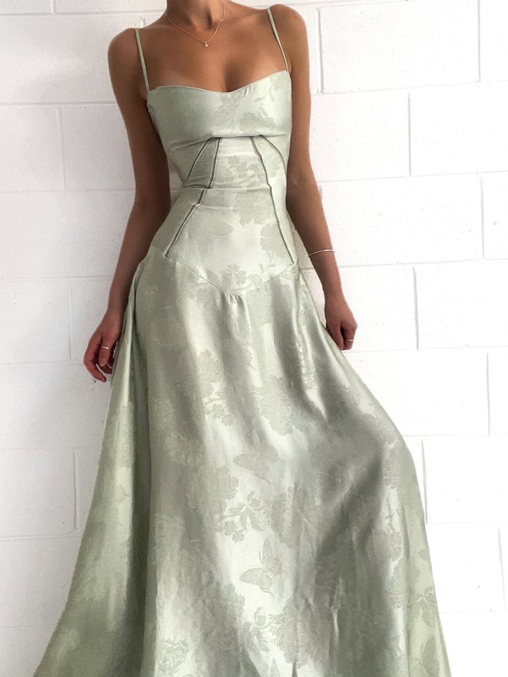 Beautiful Mermaid Spaghetti Straps Sage Green Long Party Dresses Prom Dress SD2405